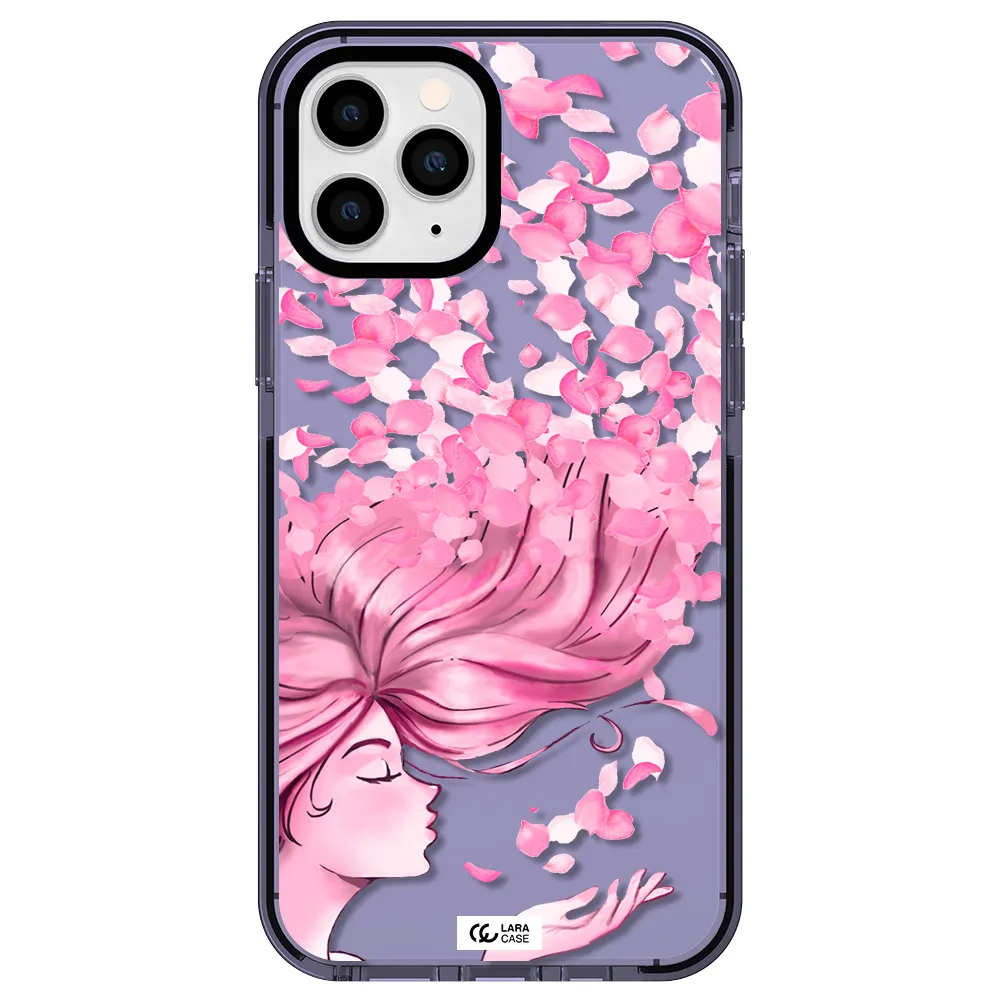 Sakura Leaves Hair Apple iPhone 11 pro max impact Lilac Case