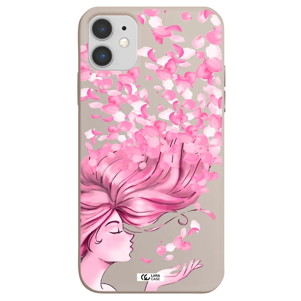 Sakura Leaves Hair Apple iPhone 11 Silicone Stone Case