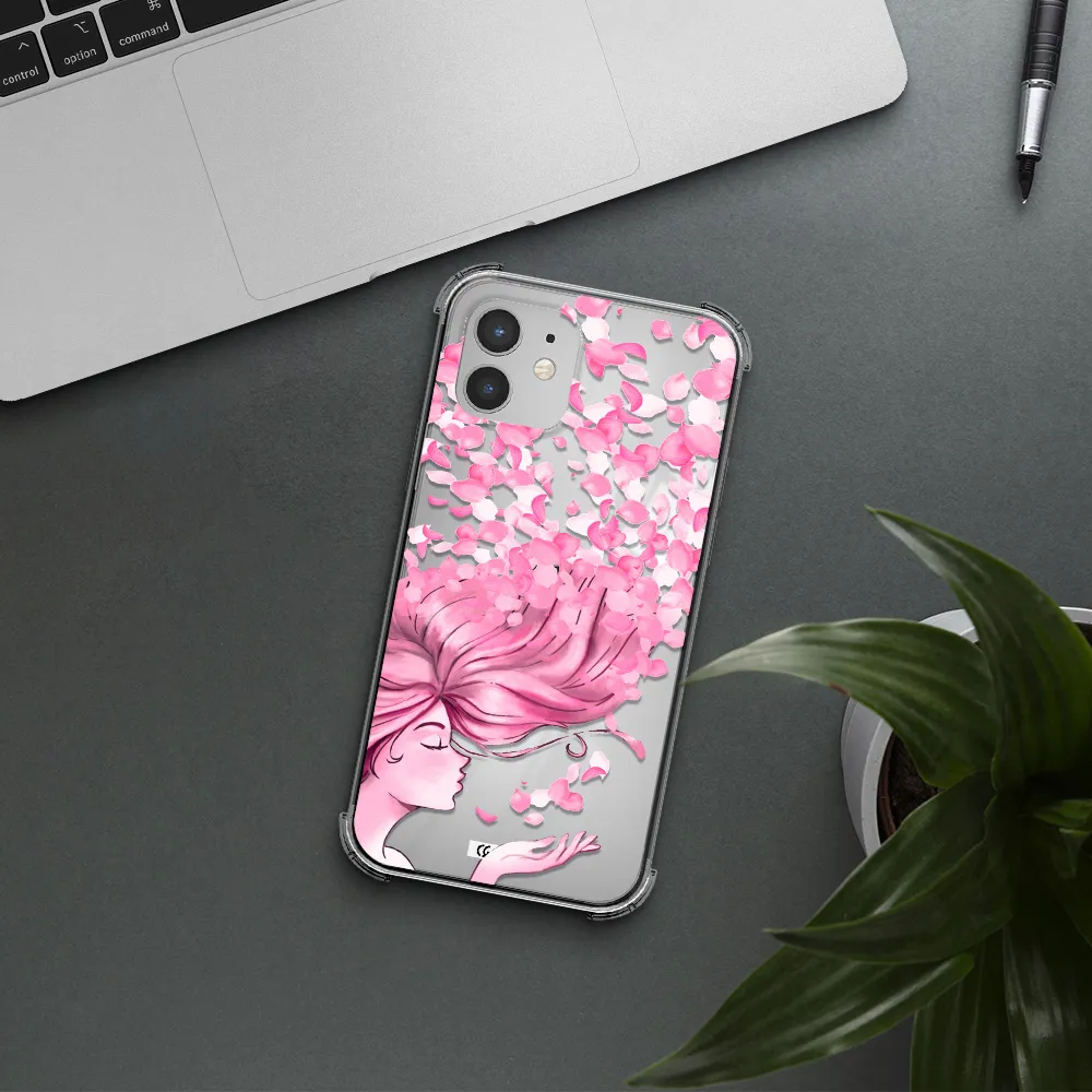 Sakura Leaves Hair Apple iPhone 12 Clear PC Case