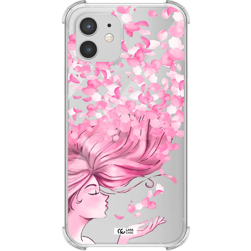 Sakura Leaves Hair Apple iPhone 12 mini Clear PC Case