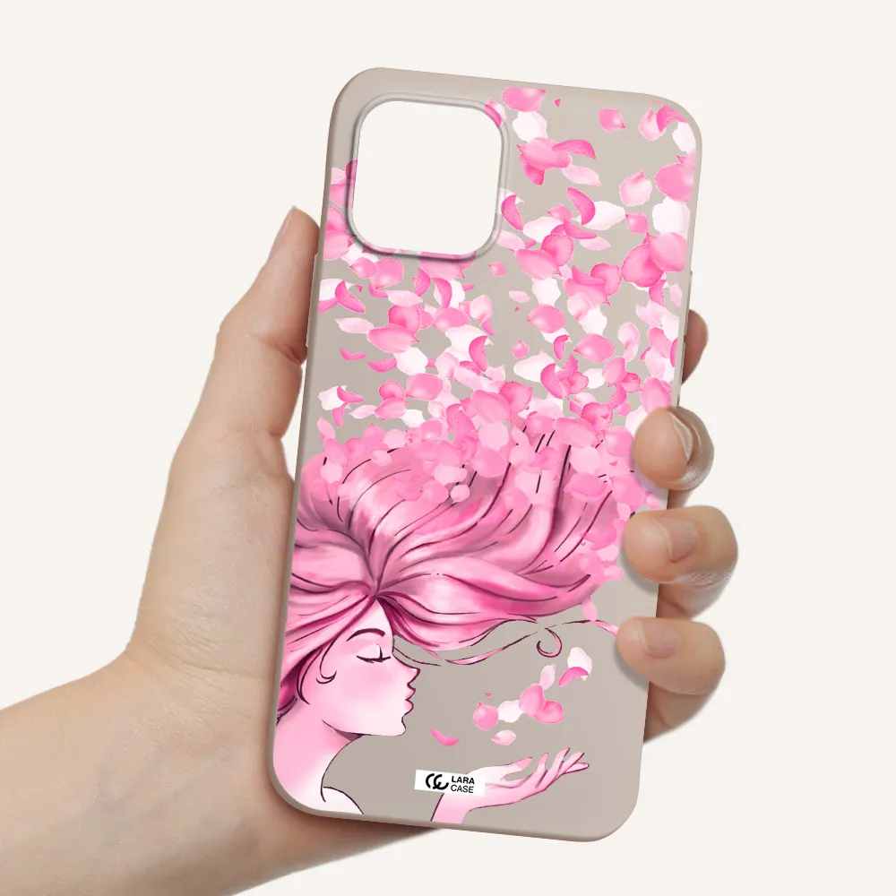 Sakura Leaves Hair Apple iPhone 12 mini Silicone Stone Case