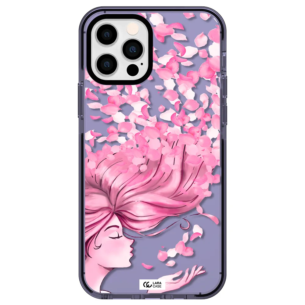Sakura Leaves Hair Apple iPhone 12 pro impact Lilac Case