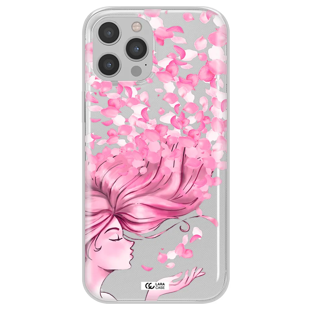 Sakura Leaves Hair Apple iPhone 12 pro max Clear TPU Case