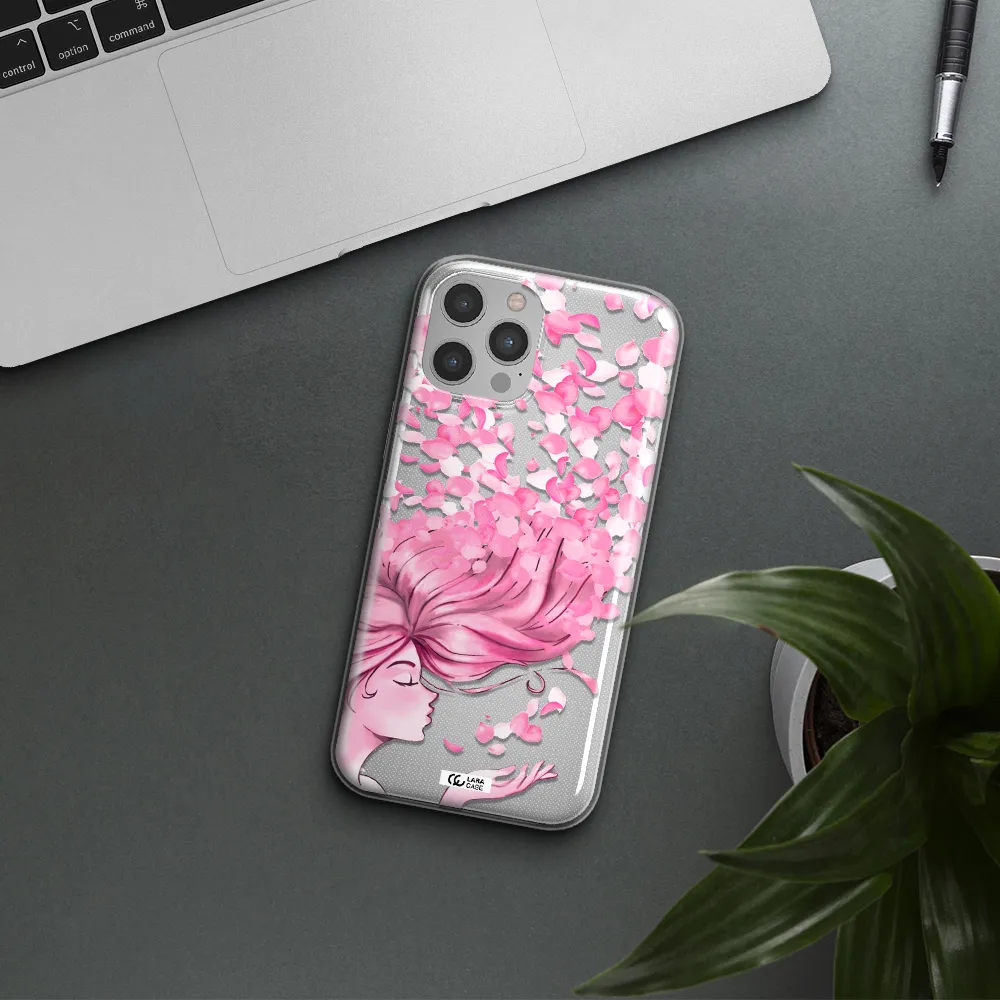 Sakura Leaves Hair Apple iPhone 12 pro max Clear TPU Case