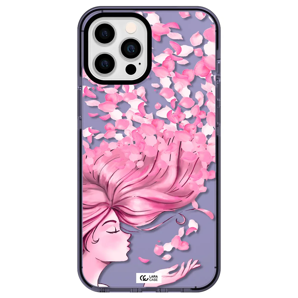 Sakura Leaves Hair Apple iPhone 12 pro max impact Lilac Case