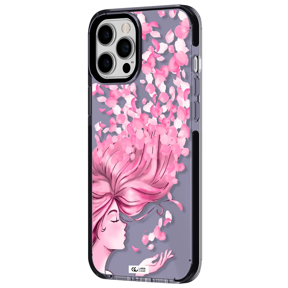 Sakura Leaves Hair Apple iPhone 12 pro max impact Lilac Case