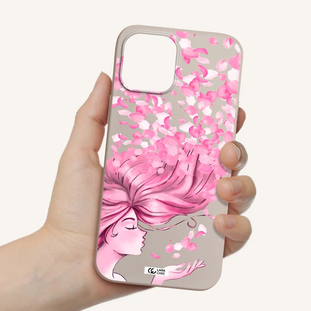 Sakura Leaves Hair Apple iPhone 12 pro max Silicone Stone Case