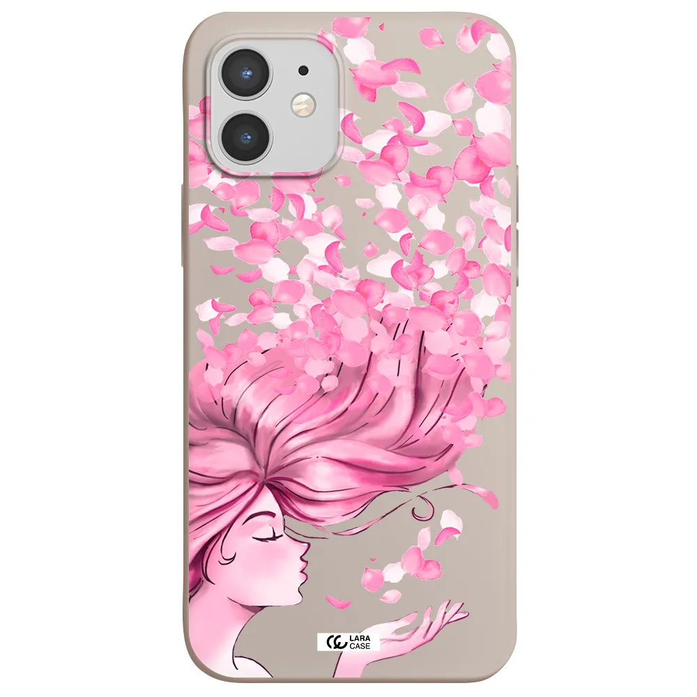 Sakura Leaves Hair Apple iPhone 12 Silicone Stone Case