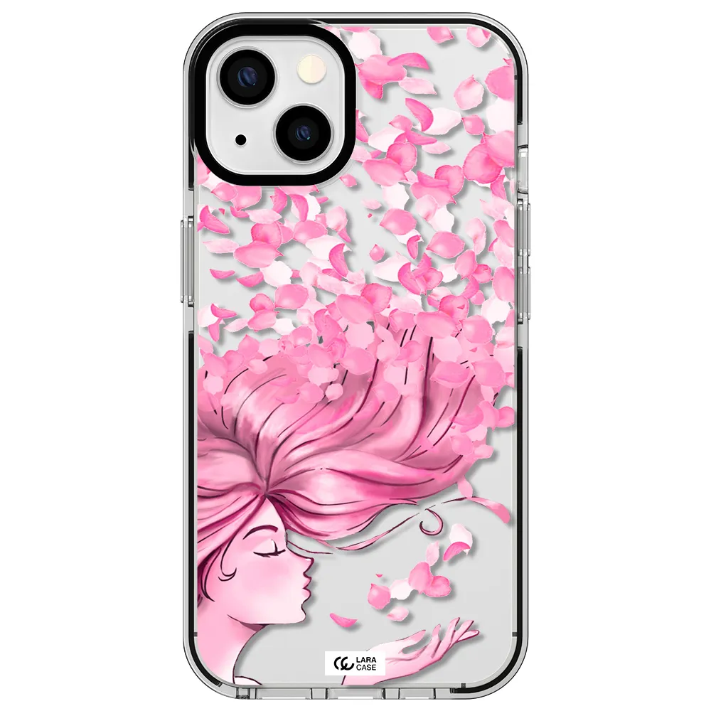 Sakura Leaves Hair Apple iPhone 13 impact black border Case