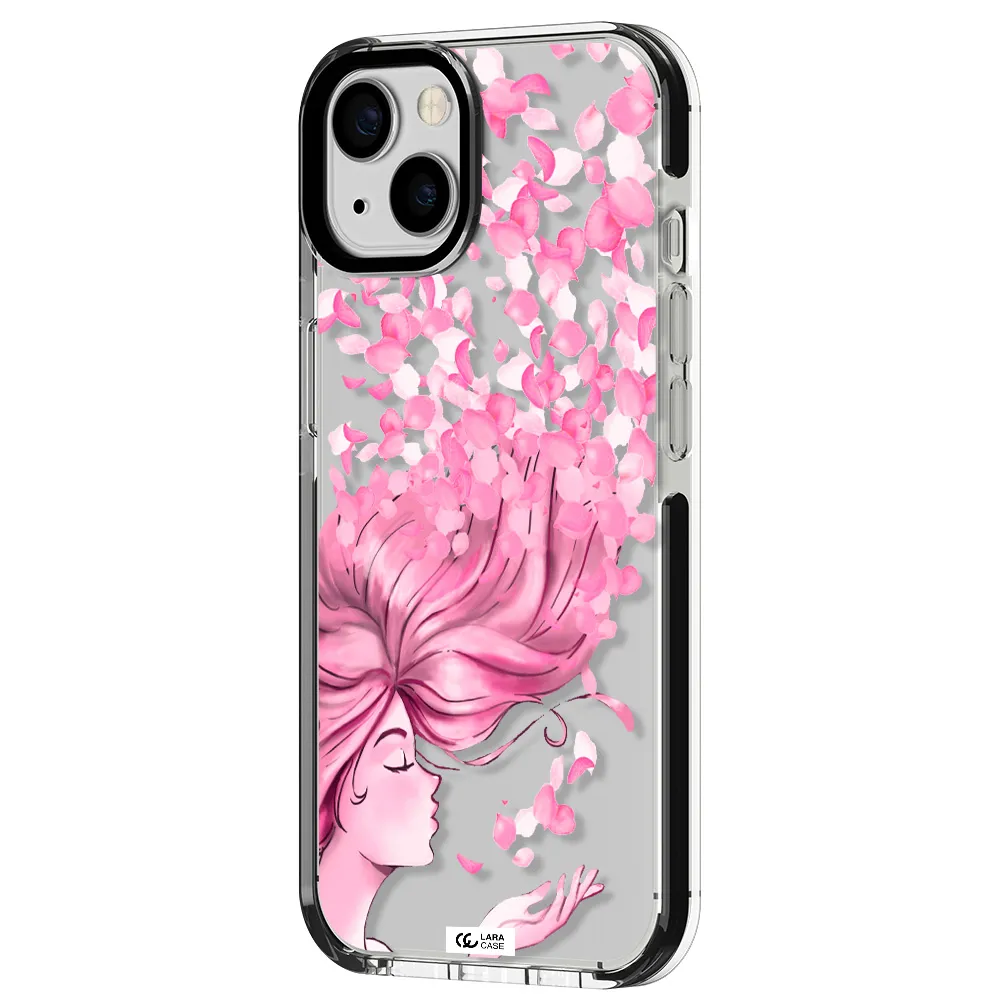 Sakura Leaves Hair Apple iPhone 13 impact black border Case