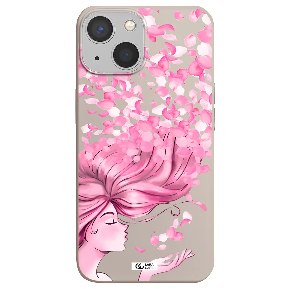 Sakura Leaves Hair Apple iPhone 13 mini Silicone Stone Case