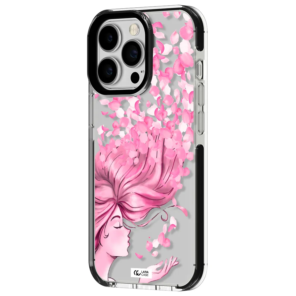 Sakura Leaves Hair Apple iPhone 13 Pro impact black border Case