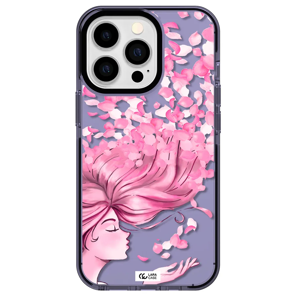 Sakura Leaves Hair Apple iPhone 13 Pro impact Lilac Case