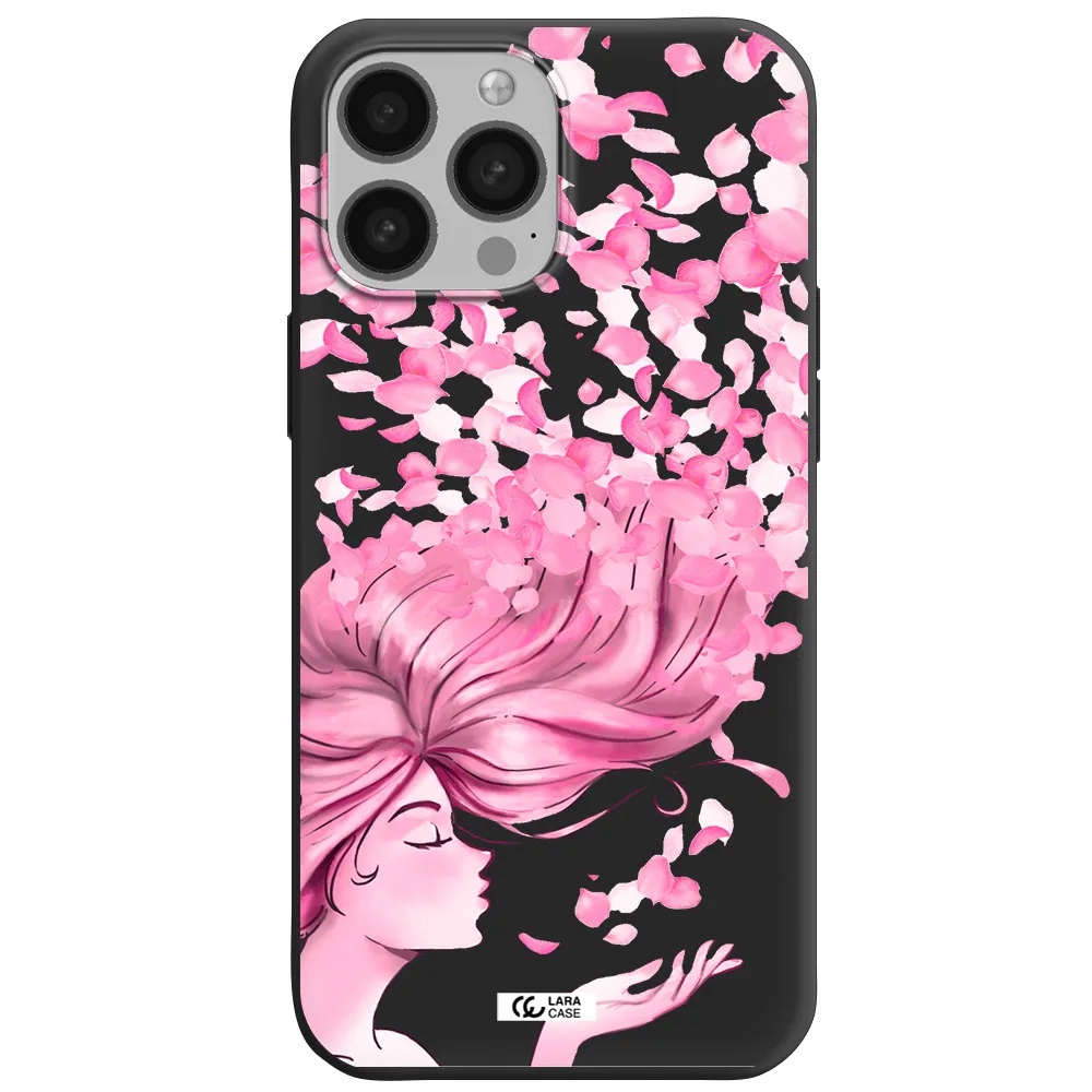Sakura Leaves Hair Apple iPhone 13 Pro Silicone black Case