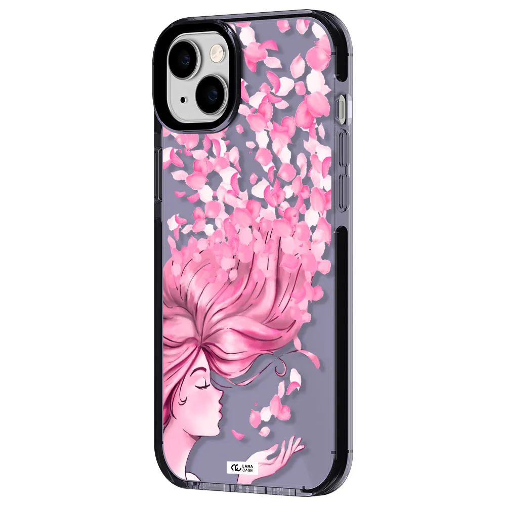 Sakura Leaves Hair Apple iPhone 14 plus impact Lilac Case