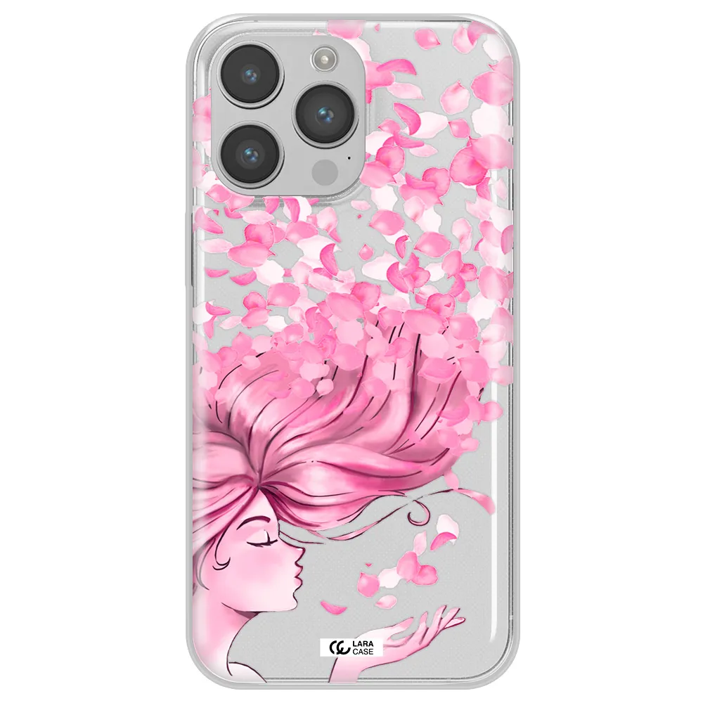Sakura Leaves Hair Apple iPhone 14 pro max Clear TPU Case