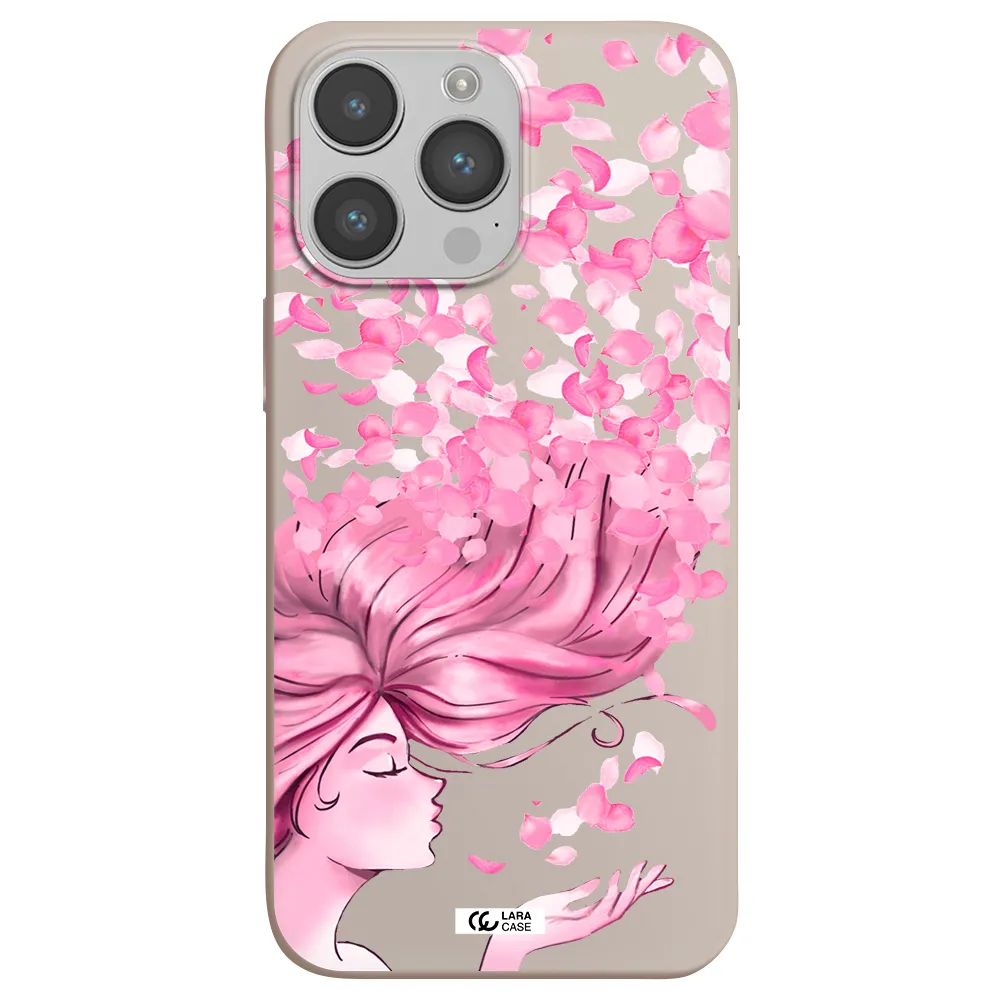 Sakura Leaves Hair Apple iPhone 14 pro max Silicone Stone Case