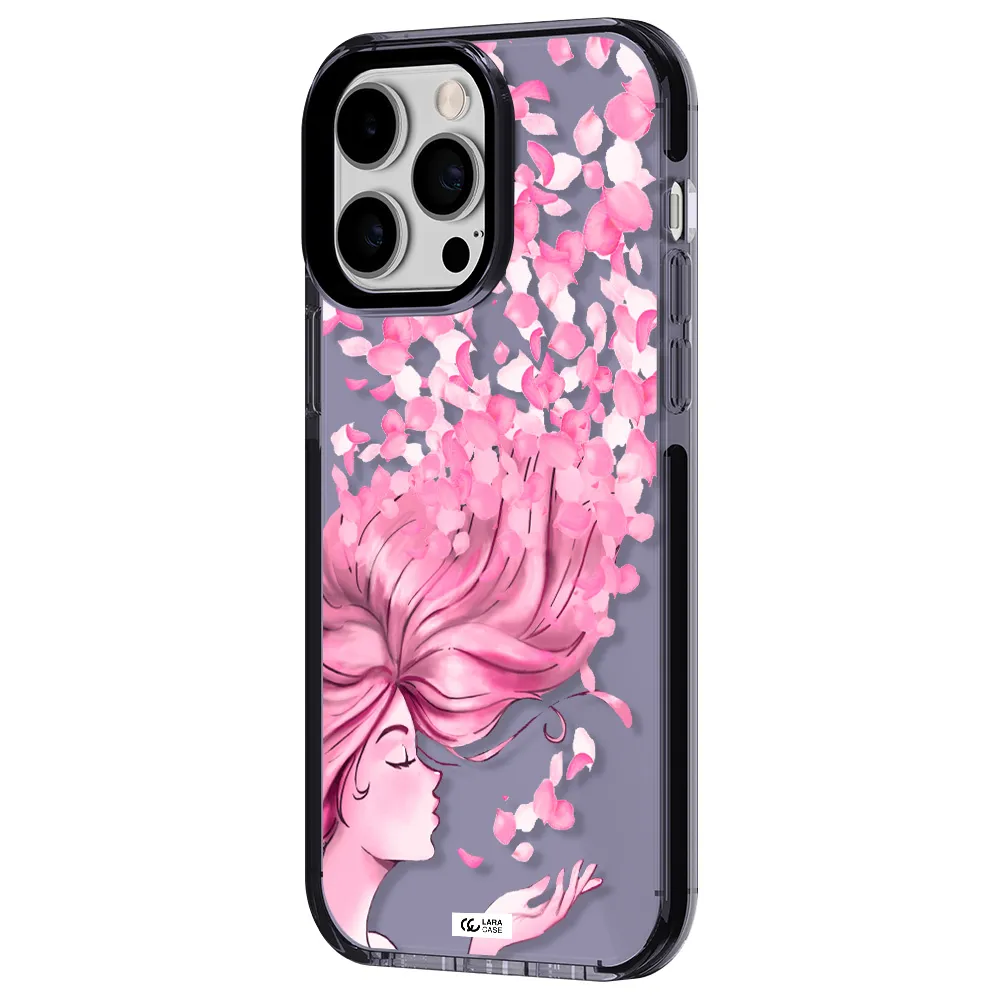 Sakura Leaves Hair Apple iPhone 15 Pro Max impact Lilac Case