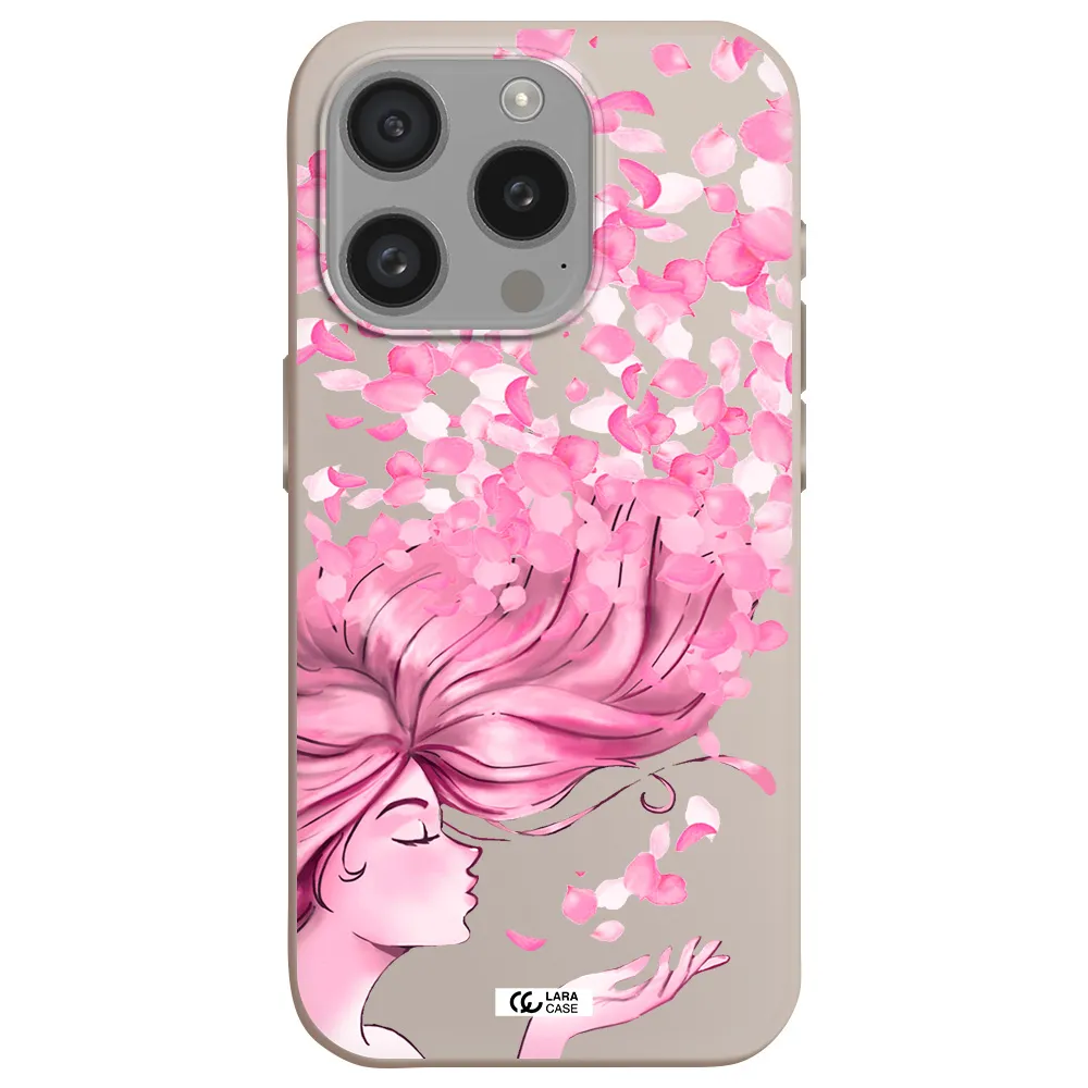 Sakura Leaves Hair Apple Iphone 15 Pro Silicone Stone Case