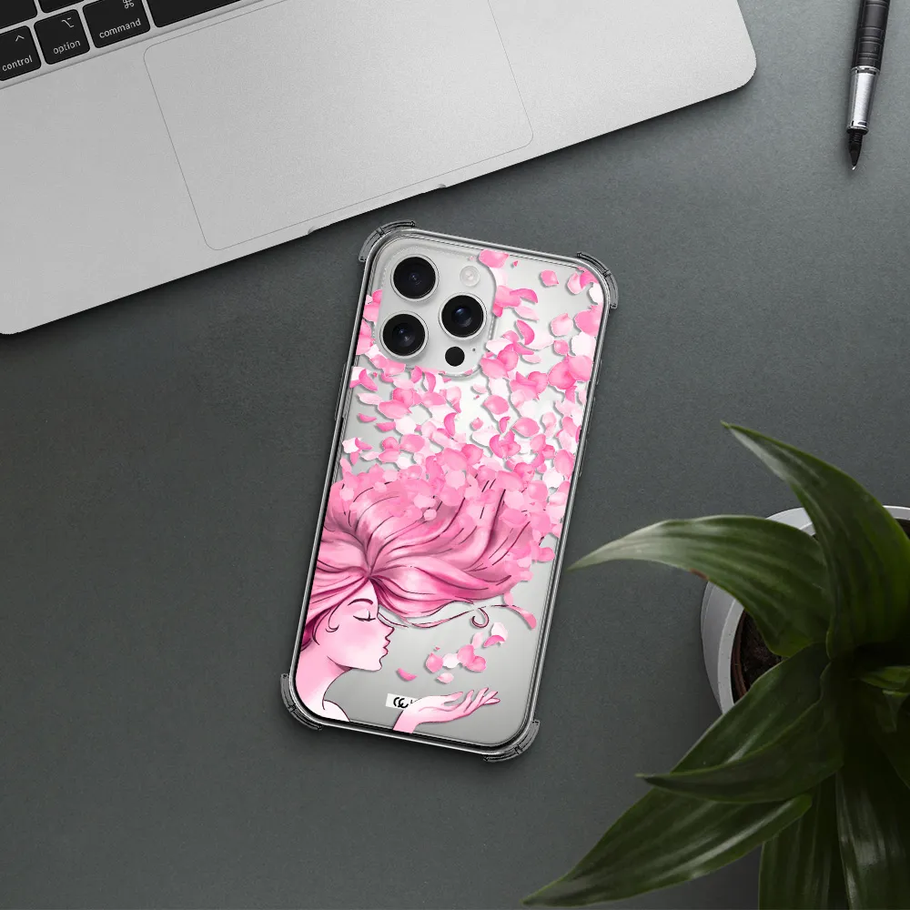 Sakura Leaves Hair Apple Iphone 16 Pro Max Clear Pc Case