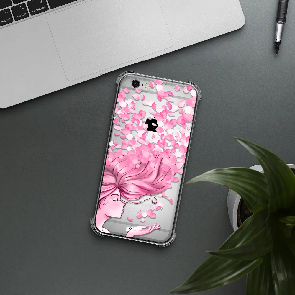 Sakura Leaves Hair Apple iPhone 6 Clear PC Case