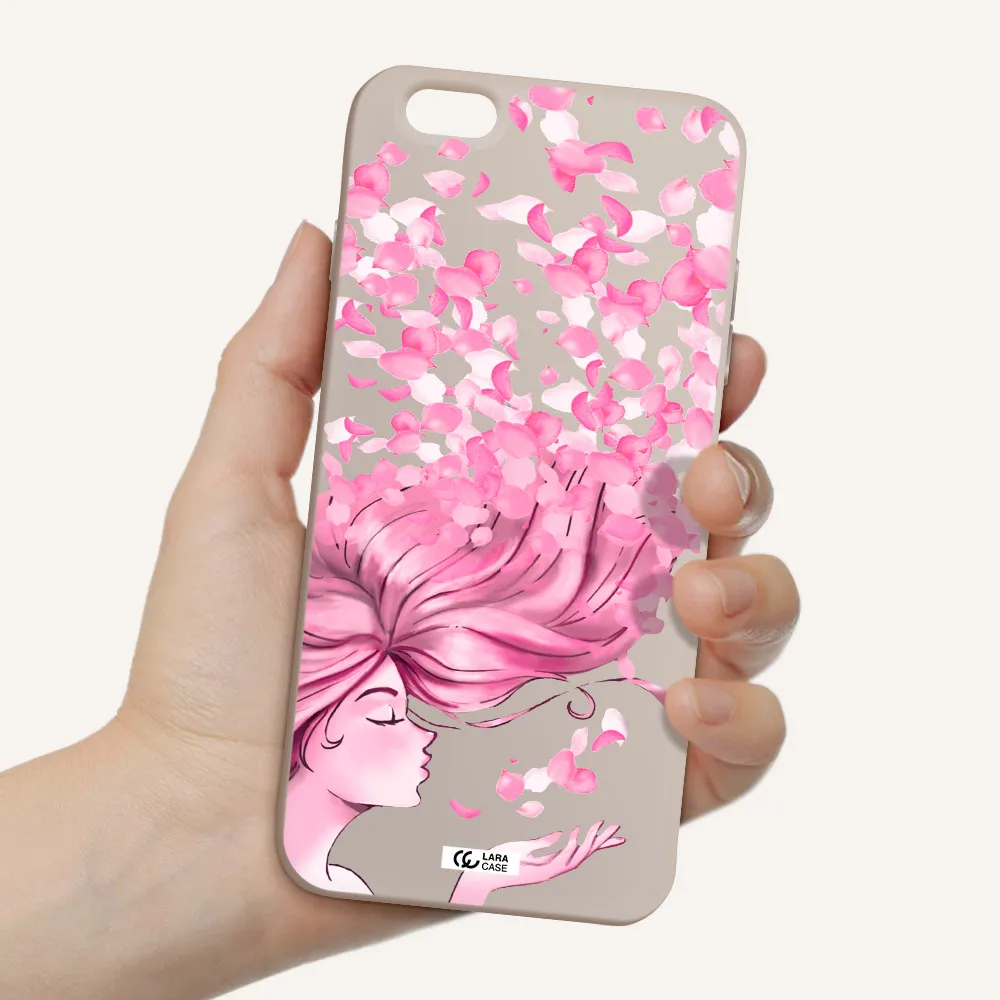 Sakura Leaves Hair Apple iPhone 6 plus Silicone Stone Case