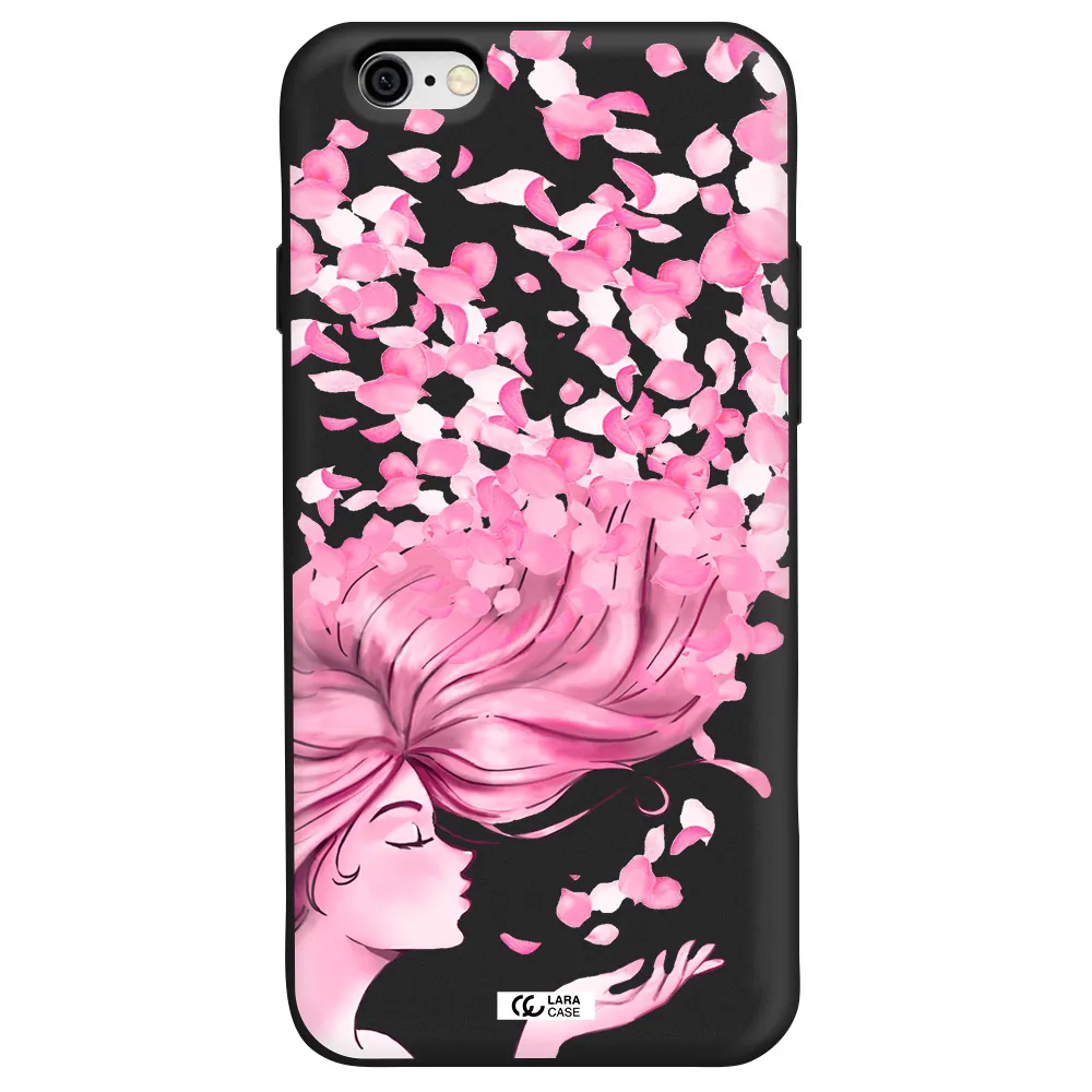 Sakura Leaves Hair Apple iPhone 6 Silicone black Case