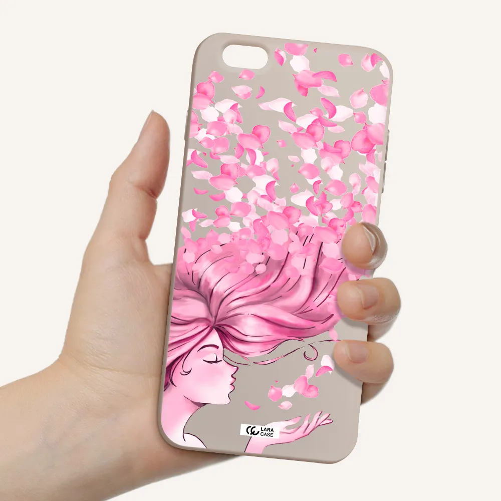 Sakura Leaves Hair Apple iPhone 6S Silicone Stone Case
