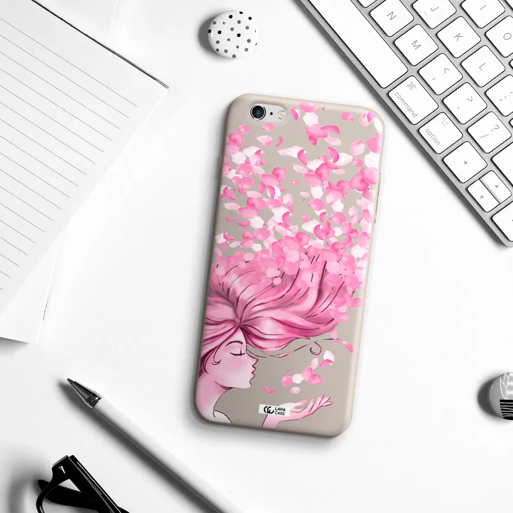 Sakura Leaves Hair Apple iPhone 6S Silicone Stone Case