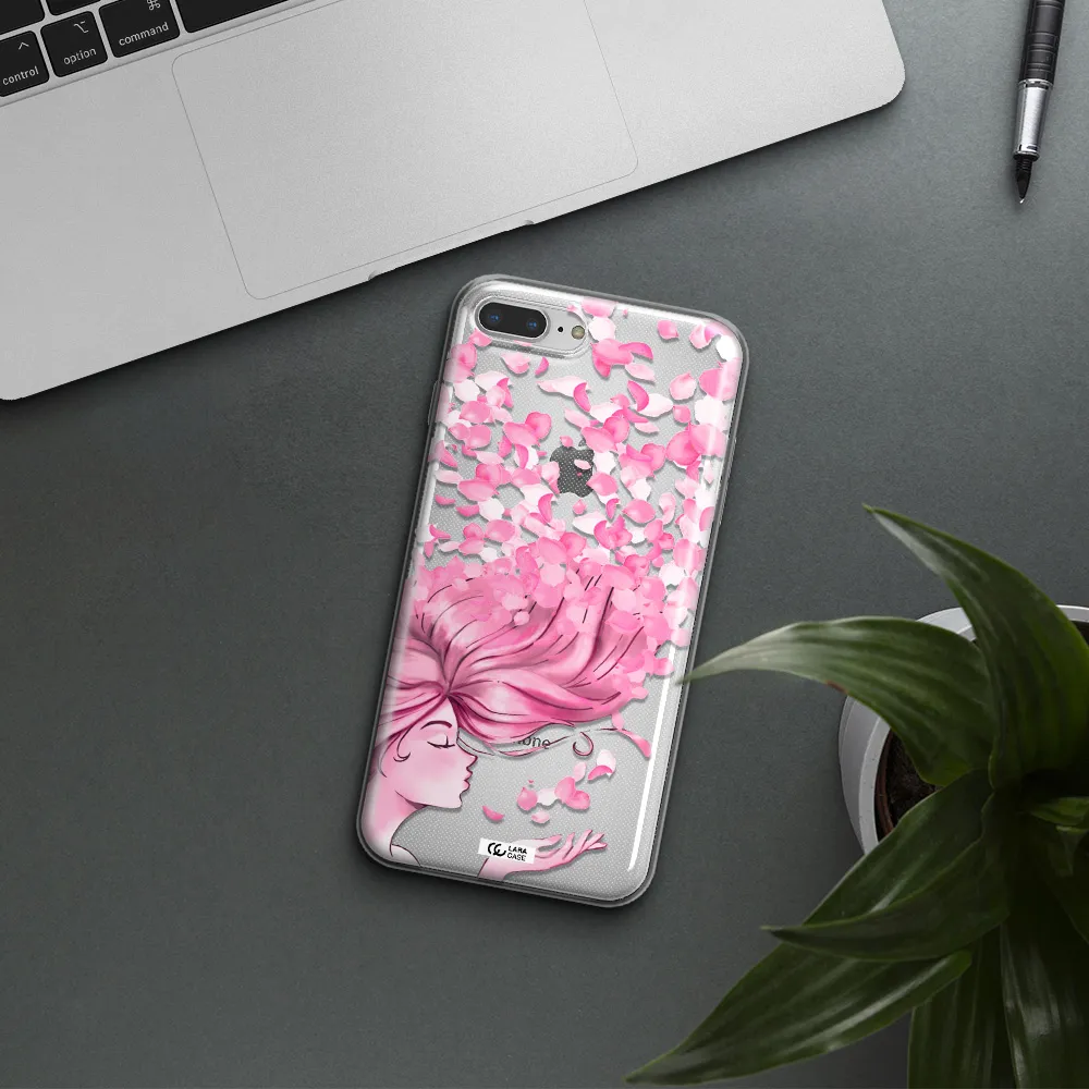Sakura Leaves Hair Apple iPhone 7 plus Clear TPU Case