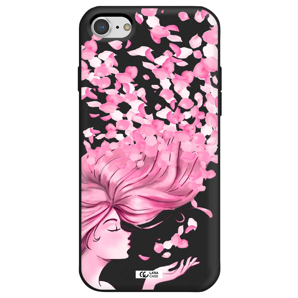 Sakura Leaves Hair Apple iPhone 7 Silicone black Case