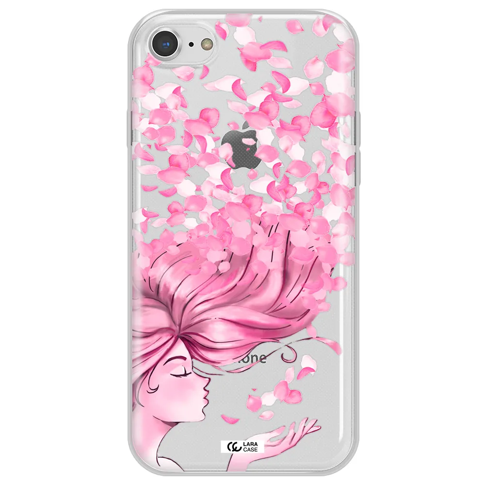 Sakura Leaves Hair Apple iPhone 8 Clear TPU Case