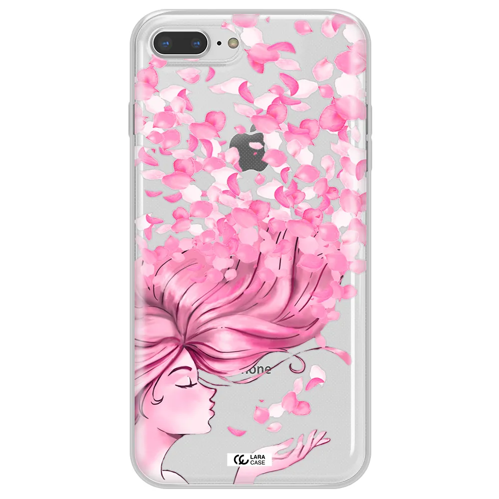 Sakura Leaves Hair Apple iPhone 8 plus Clear TPU Case
