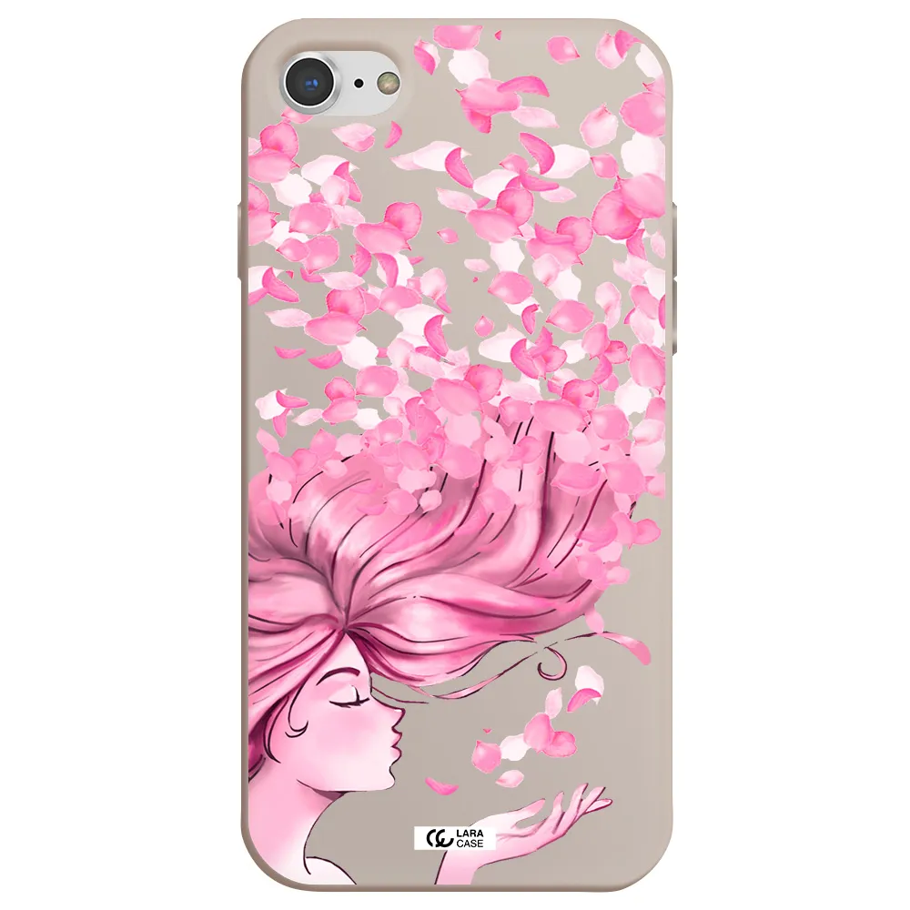 Sakura Leaves Hair Apple iPhone 8 Silicone Stone Case