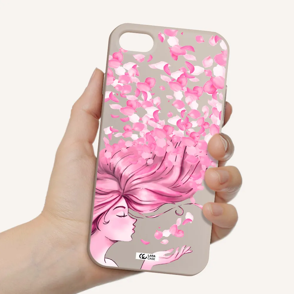 Sakura Leaves Hair Apple iPhone 8 Silicone Stone Case
