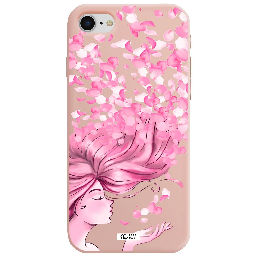 Sakura Leaves Hair Apple iPhone se 2020 Silicone pastel pink Case
