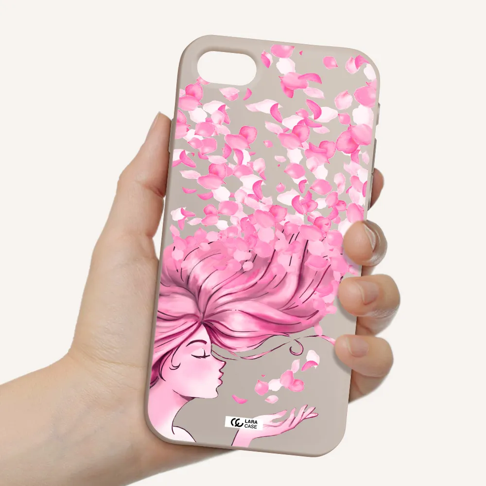 Sakura Leaves Hair Apple iPhone se 2020 Silicone Stone Case