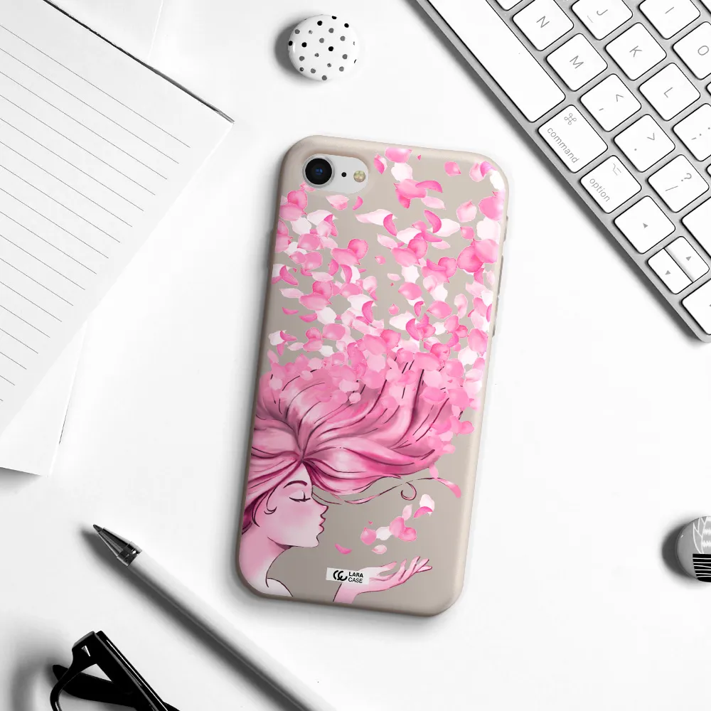 Sakura Leaves Hair Apple iPhone se 2020 Silicone Stone Case
