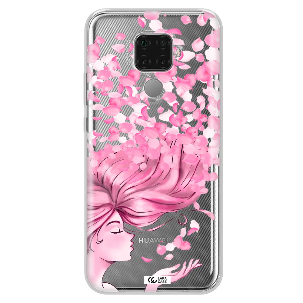 Sakura Leaves Hair Huawei Mate 30 Lite Clear TPU Case