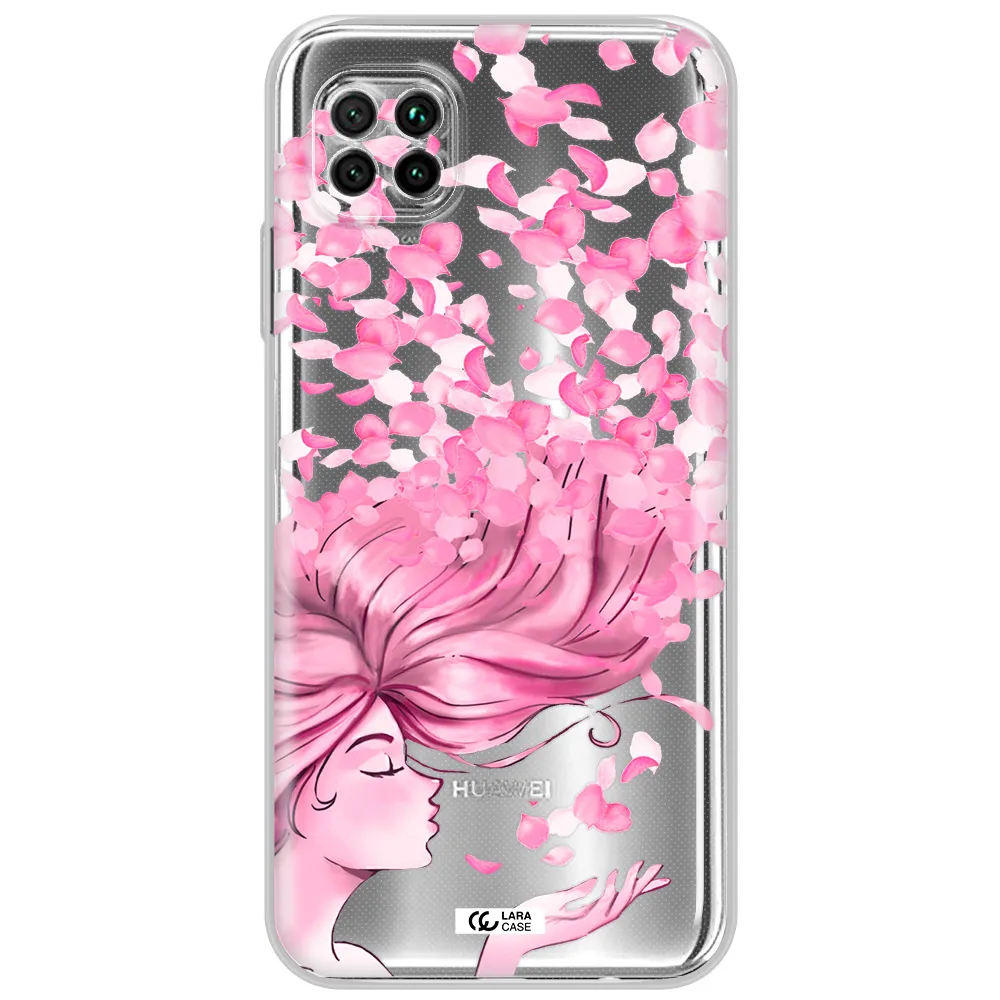 Sakura Leaves Hair Huawei Nova 7I Clear Tpu Case