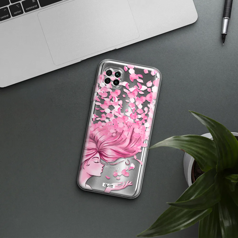 Sakura Leaves Hair Huawei Nova 7I Clear Tpu Case