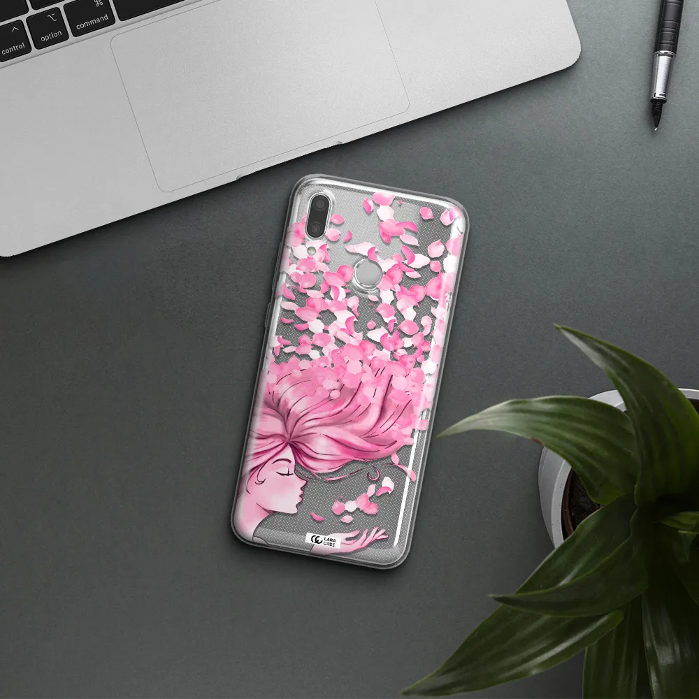 Sakura Leaves Hair Huawei P Smart 2019 Clear TPU Case
