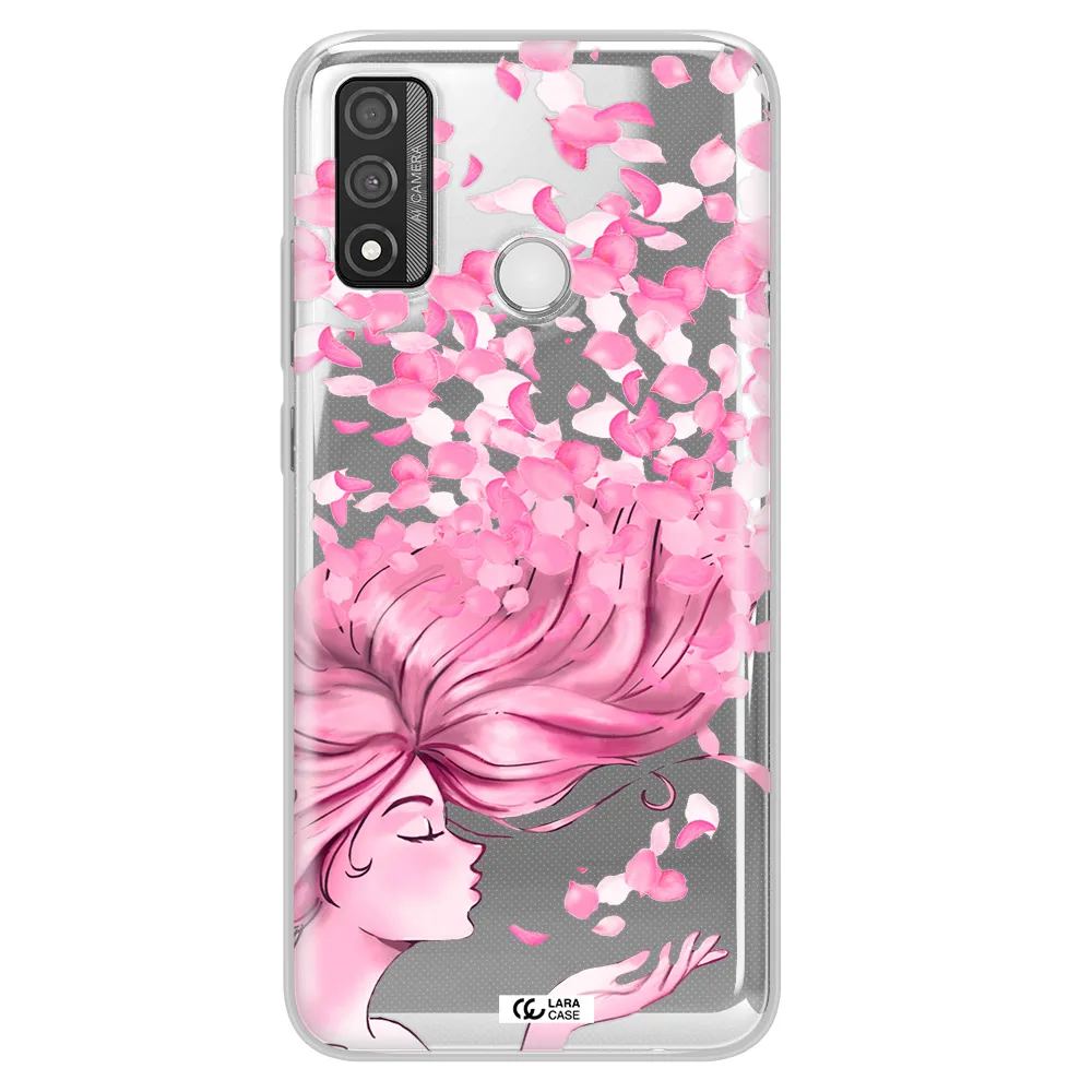 Sakura Leaves Hair Huawei P Smart 2020 Clear TPU Case