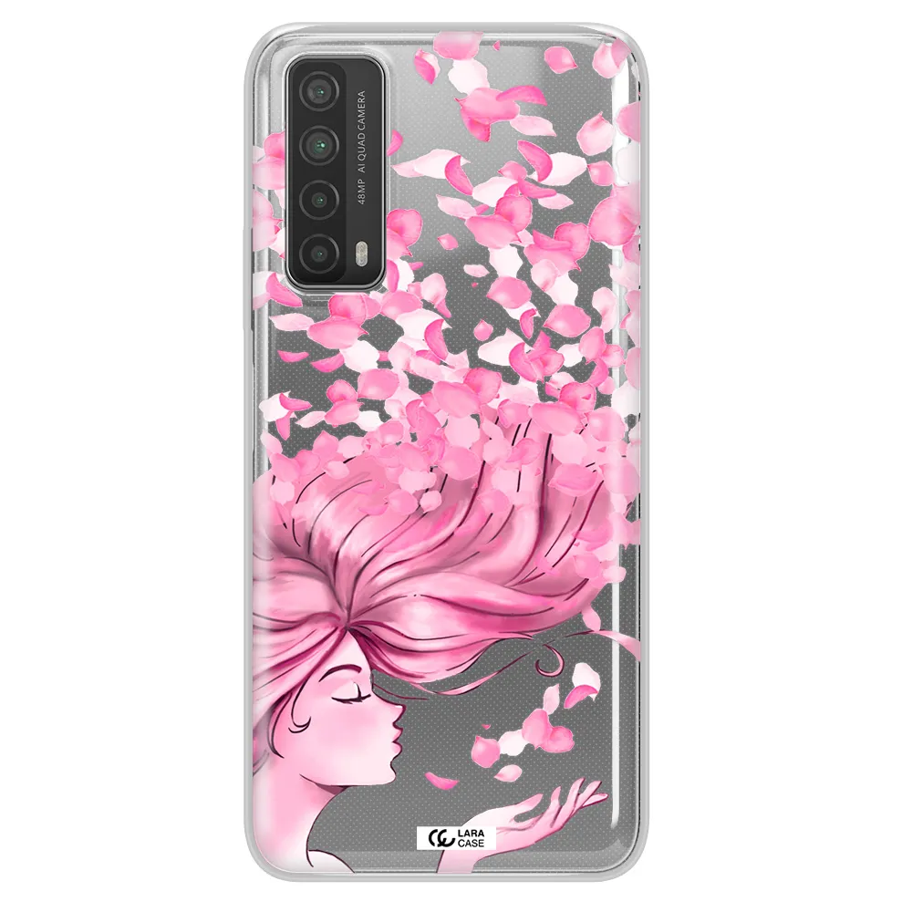 Sakura Leaves Hair Huawei P Smart 2021 Clear TPU Case