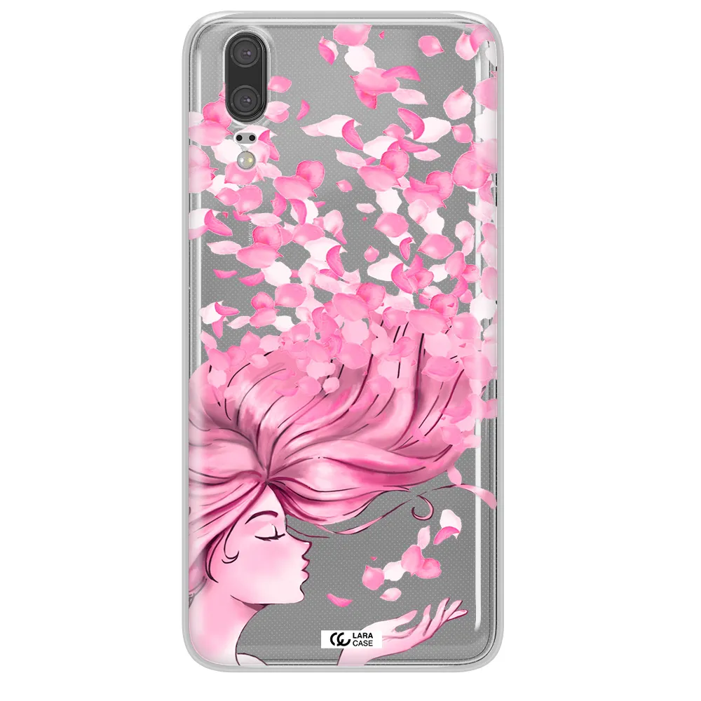 Sakura Leaves Hair Huawei P20 Clear TPU Case