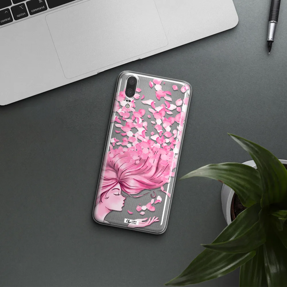 Sakura Leaves Hair Huawei P20 Clear TPU Case