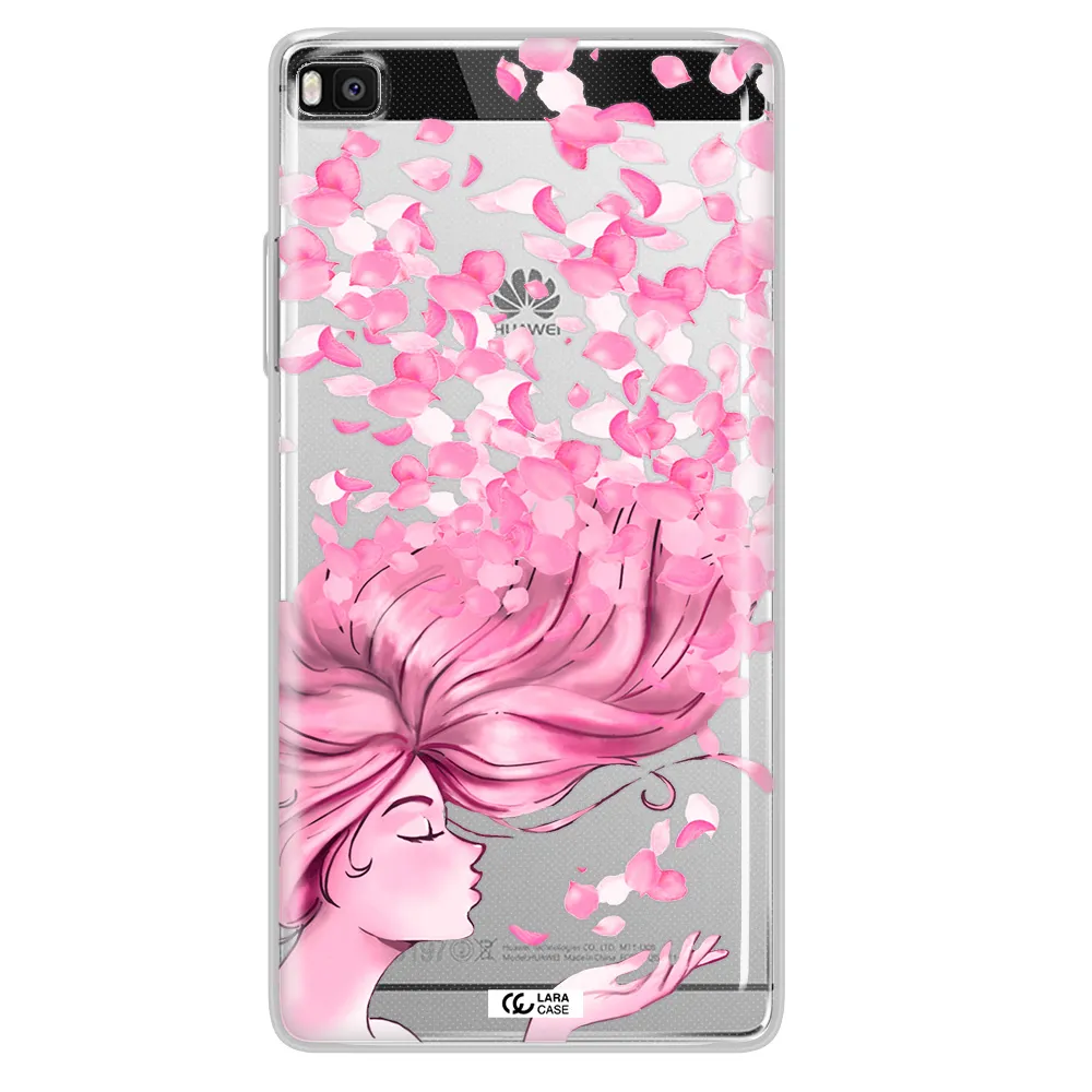 Sakura Leaves Hair Huawei P8 Clear TPU Case