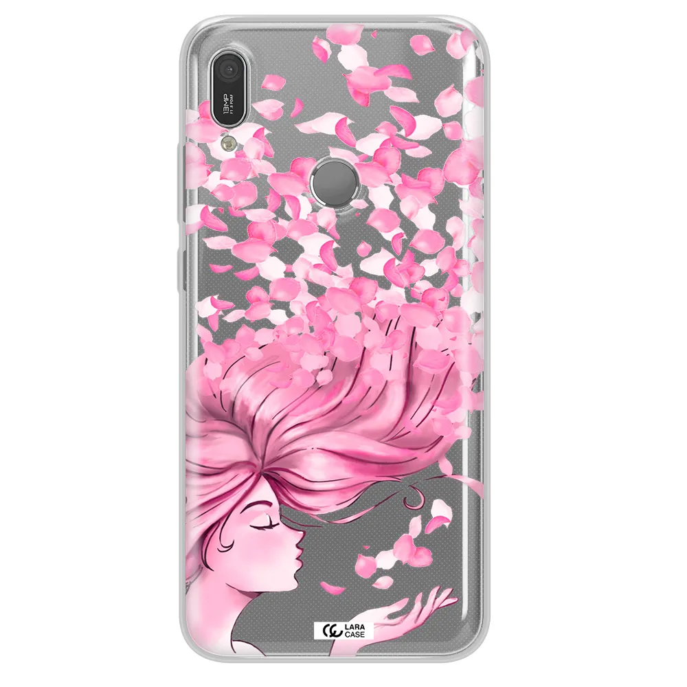 Sakura Leaves Hair Huawei Y6 2019 Clear TPU Case