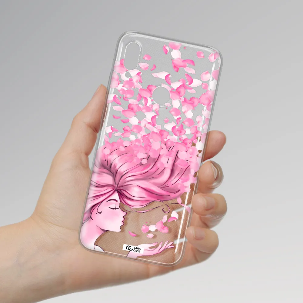 Sakura Leaves Hair Huawei Y6 2019 Clear TPU Case