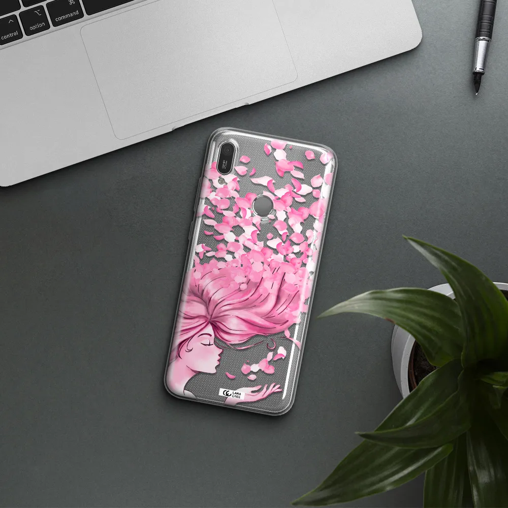 Sakura Leaves Hair Huawei Y6 2019 Clear TPU Case